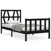 vidaXL Bedframe met hoofdbord massief hout zwart