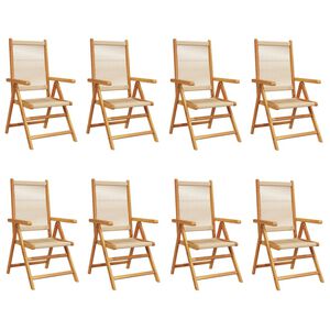 vidaXL Tuinstoelen 8 st verstelbaar massief acaciahout beige
