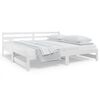 vidaXL Slaapbank uitschuifbaar massief grenenhout wit 2x(90x190) cm