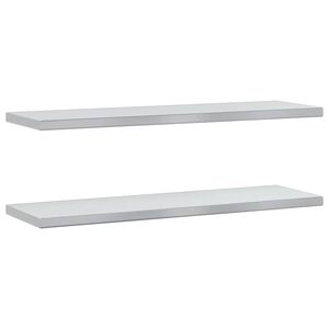 vidaXL Wandschappen 2 st 100x30 cm roestvrijstaal zilverkleurig