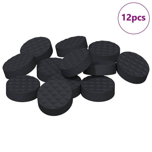 vidaXL Meubelvoetjes Pads 12 pcs Zwart &Oslash; 14 x 4 mm EVA