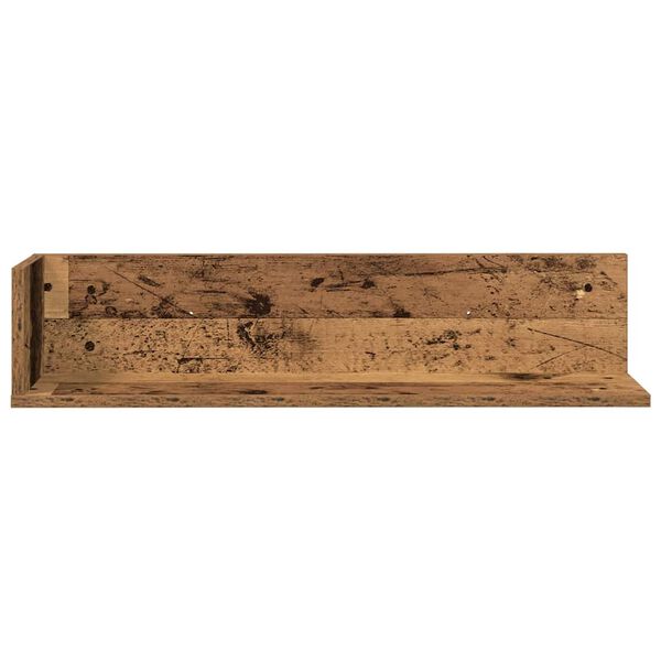 vidaXL Wandschappen 2 st 75x16,5x16,5 cm bewerkt hout oud houtkleurig