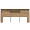 vidaXL Hoofdeinde kas Artisan Eiken 220 x 19 x 101,5 cm Bewerkt hout
