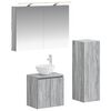 vidaXL Badkamermeubelset 4 st Grijs Sonoma Bewerkt hout en glas