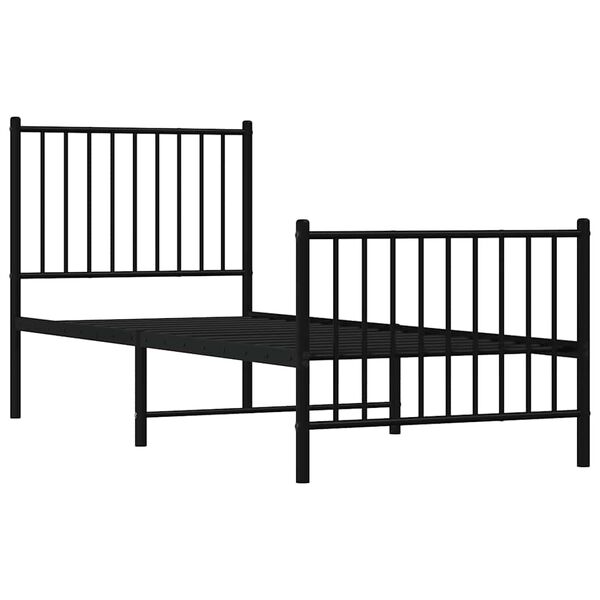 vidaXL Bedframe met hoofd- en voeteneinde metaal zwart 80x200 cm