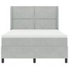 vidaXL Boxspringbed met hoofdeinde Lichtgrijs 140 x 190 cm Fluweel