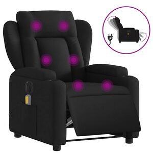 vidaXL Massagestoel elektrisch verstelbaar stof zwart