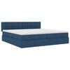 vidaXL Opbergbed met LED met matras met LED Blauw 200 x 200 cm Stof