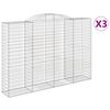 vidaXL Schanskorven 3 st gewelfd 300x50x200/220 cm ijzer