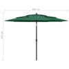 vidaXL Parasol 3-laags met aluminium paal 3 m groen