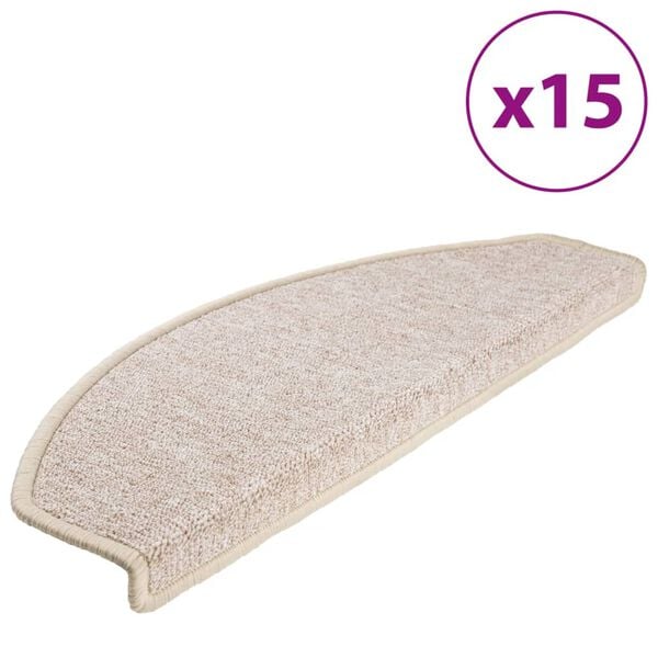 vidaXL Trapmatten 15 st 65x24x4 cm Taupe Halfrond Groot