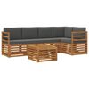 vidaXL Sofa-Sets 6 pcs Natuurlijk en Antraciet Massief Acaciahout