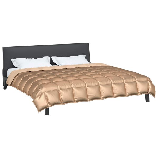 vidaXL Winter Dekbed Goud 200 x 220 cm Satijn en Microfiber