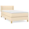 vidaXL Boxspring met matras stof cr&egrave;mekleurig 100x200 cm