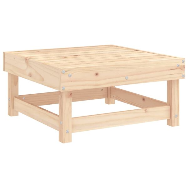 vidaXL Tuinvoetenbank met kussen massief grenenhout