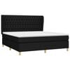 vidaXL Boxspring met matras stof zwart 180x200 cm