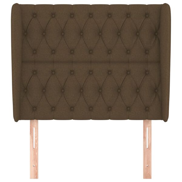 vidaXL Hoofdbord met randen 93x23x118/128 cm stof donkerbruin