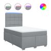 vidaXL Boxspring met matras stof lichtgrijs 120x190 cm