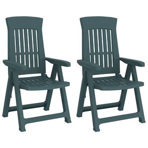 vidaXL Opklapbare ligstoelen, 2 stuks, groen PP