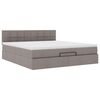 vidaXL Ottoman bed met matras 160x200cm stof taupe