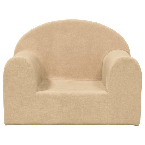 vidaXL Kinderbank zacht pluche crèmekleurig