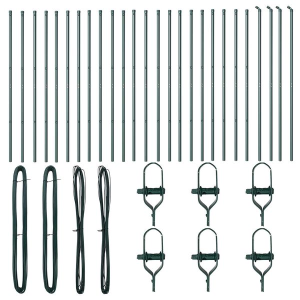 vidaXL Hek Post Anders 26 pcs Groen 3,2 x 3,2 x 210 cm Staal