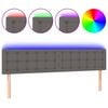 vidaXL Hoofdbord LED 180x5x78/88 cm kunstleer grijs