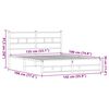 vidaXL Bedframe zonder matras metaal bruin eikenkleurig 135x190 cm