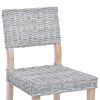 vidaXL Eetkamerstoel 2 pcs Wit gewassen 46 x 55 x 84 cm Kubu Rattan