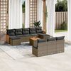 vidaXL 11-delige Loungeset met kussens poly rattan grijs