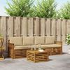 vidaXL Sofa-Sets 5 pcs Natuurlijk en Beige Massief Acaciahout