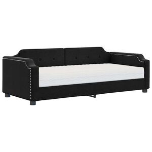 vidaXL Slaapbank met matras 80x200 cm stof zwart