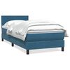 vidaXL Boxspring met matras fluweel donkerblauw 100x210 cm