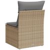 vidaXL Tuinbank zonder armleuning met kussens poly rattan beige
