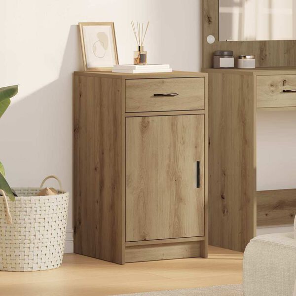vidaXL Dressoir met lade Artisan Eiken 40 x 40,5 x 75 cm Bewerkt hout