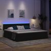 vidaXL Opbergbed met LED met matras met LED Zwart 200 x 200 cm Stof