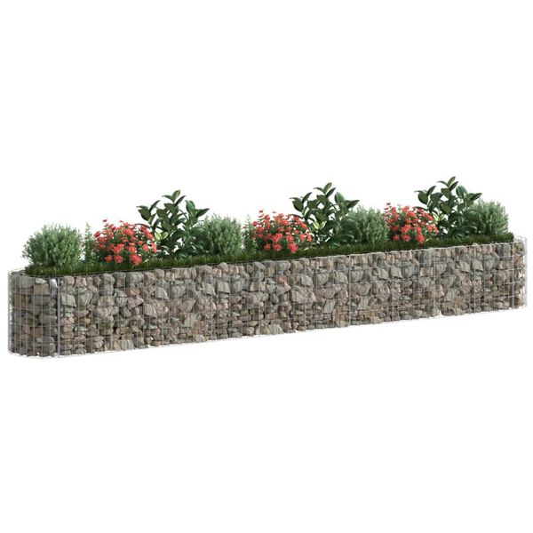 vidaXL Gabion plantenbak verhoogd 400x50x50 cm gegalvaniseerd ijzer
