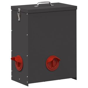 vidaXL Kip voerbak Zwart 32,5 x 20,5 x 43 cm 25 kg Koudgewalst Staal