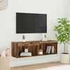 vidaXL Tv-meubelset met LED Oud Hout 100 x 30 x 30 cm Bewerkt hout