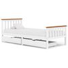 vidaXL Bedframe met 2 lades massief grenenhout wit 90x200 cm
