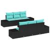 vidaXL Tuin Sofa Set 8 st Zwart en Turquoise poly rattan