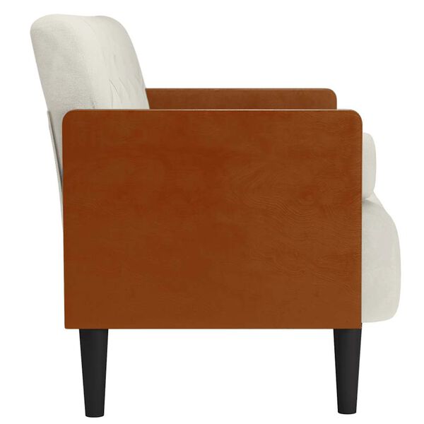 vidaXL Loveseat bank met bolsters cr&egrave;me 110 cm fluweel