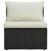 vidaXL 6-delige Loungeset met kussens poly rattan bruin