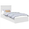 vidaXL Opslag bed met lade met hoofdeinde Wit 90 x 190 cm Bewerkt hout