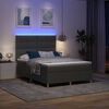 vidaXL LED Box Spring Bed met matras Donkergrijs 140 x 200 cm Stof