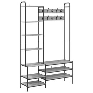 vidaXL Kapstok met schoenenbank Grijs Sonoma 120,5 x 34 x 190 cm