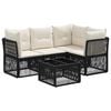 vidaXL Tuinbankenset 5 st Zwart poly rattan