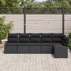 vidaXL Tuin Sofa Set met kussen 6 pcs Zwart Poly riet
