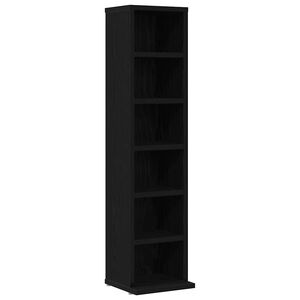 vidaXL CD-kast 21x20x88 cm spaanplaat zwart eikenkleurig