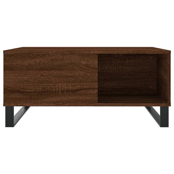 vidaXL Salontafel 80x80x36,5 cm bewerkt hout bruin eikenkleur
